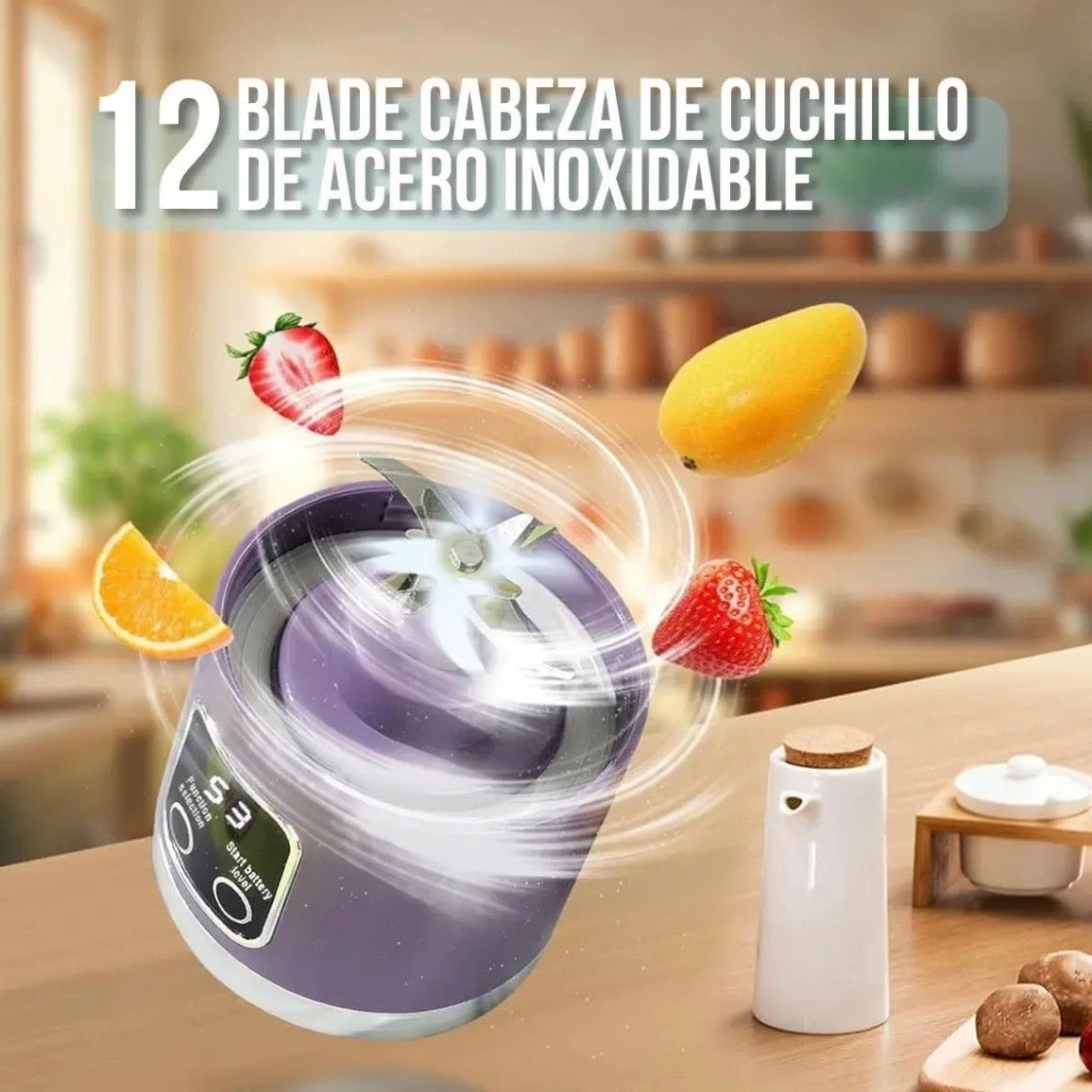 Licuadora Portátil Recargable ⚡ Batidos en 60 Segundos Donde Quieras